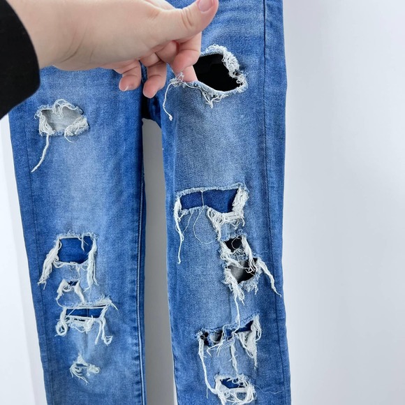 American Eagle Outfitters Distressed High Rise Jegging Denim Jeans Stretch 00 - Picture 5 of 11